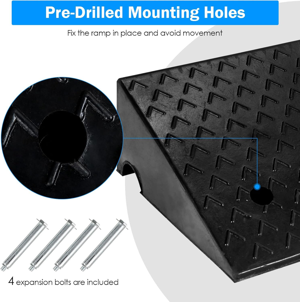 Rubber Curb Ramps, 6 H x 19 W, Pack of 2 N630