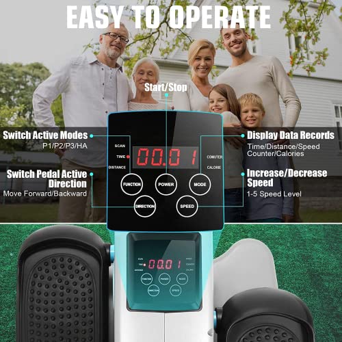 Under Desk Elliptical Machine, Quiet Pedal Exerciser, Smart LCD Display, Remote Control L352