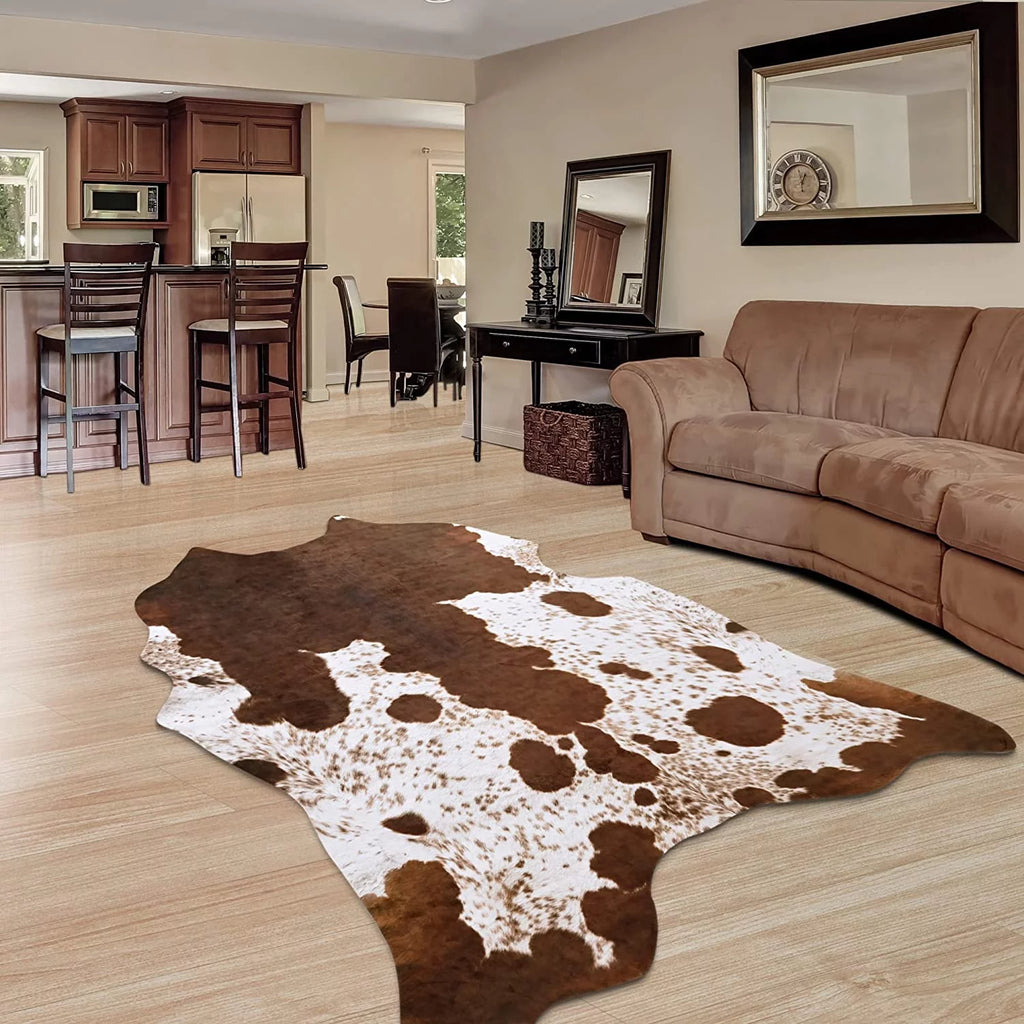 Faux Leather Animal Print Rug 5.2ft × 6.2ft H81863