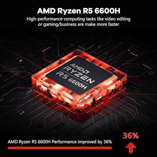 15.6" IPS FHD Gaming Laptop, AMD Ryzen 5 6600H 6-Cores 660M GPU 16GB DDR5 RAM 1TB SSD E753577
