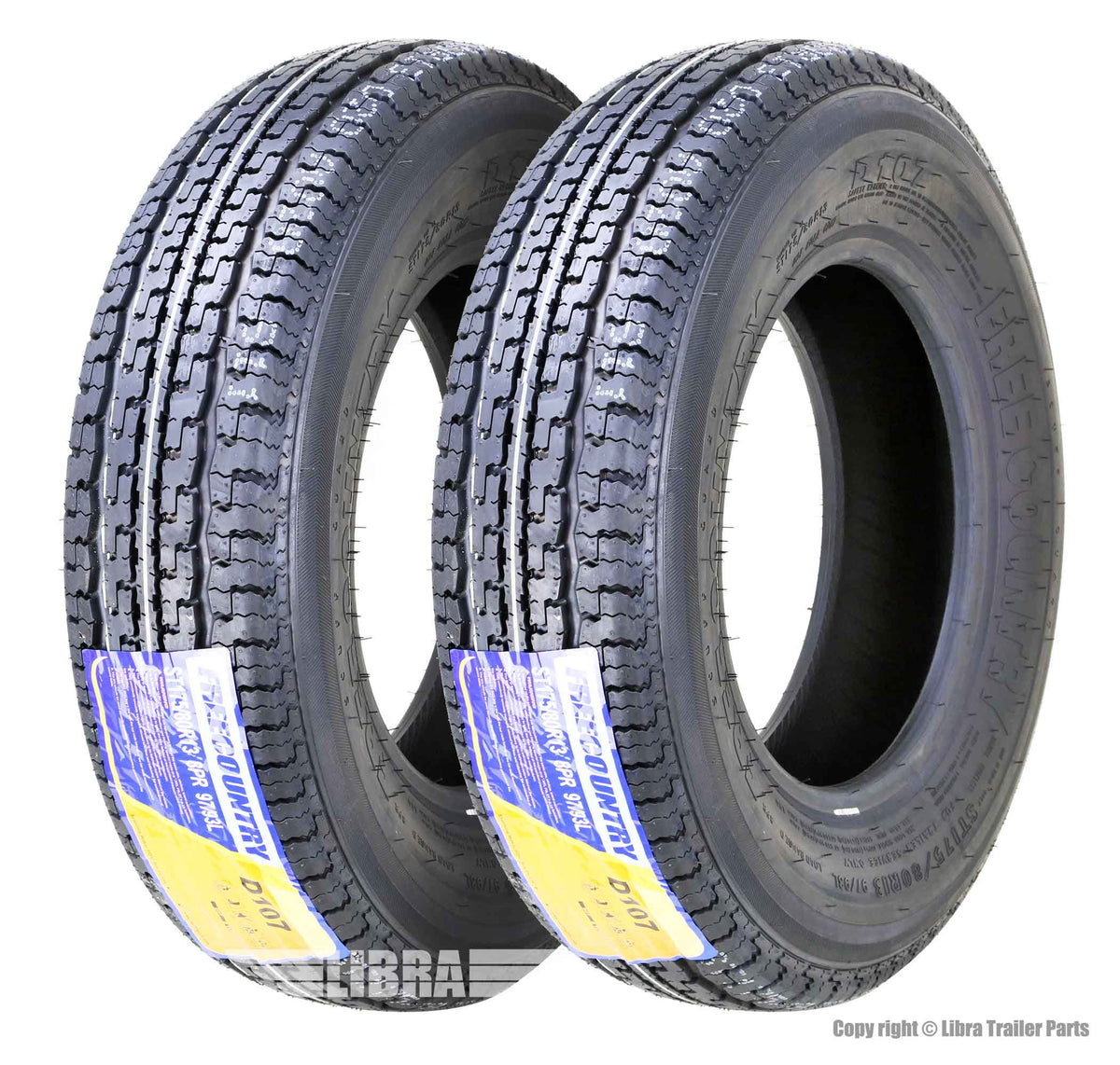 Set 2 Trailer Tires ST175/80R13 8 Ply Load Range D Steel Belted Radial O369652