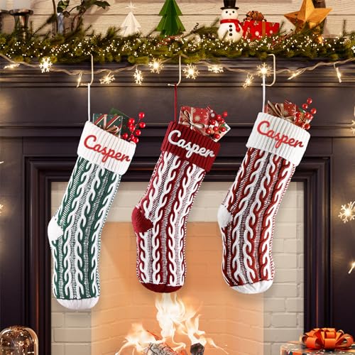 18.5'' Burlap Plaid Christmas Stockings 1-Pack L140