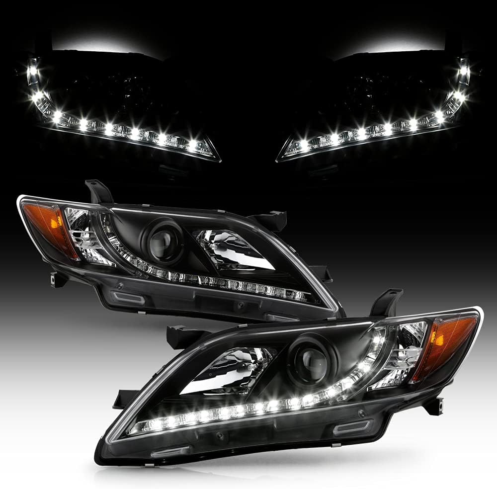 2007-2009 Toyota Camry Chrome Housing Projector Headlights Headlamps K28846
