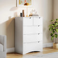 White 5 Drawer Wood Dresser O27547