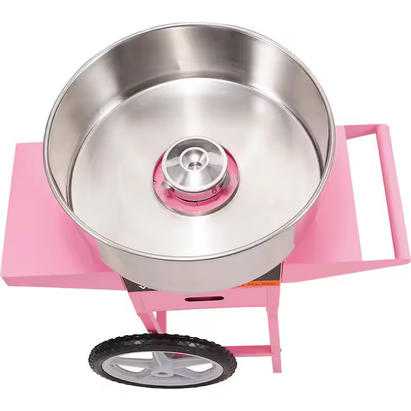Electric Cotton Candy Machine with Cart 1000 W Stainless Steel Bowl W441783