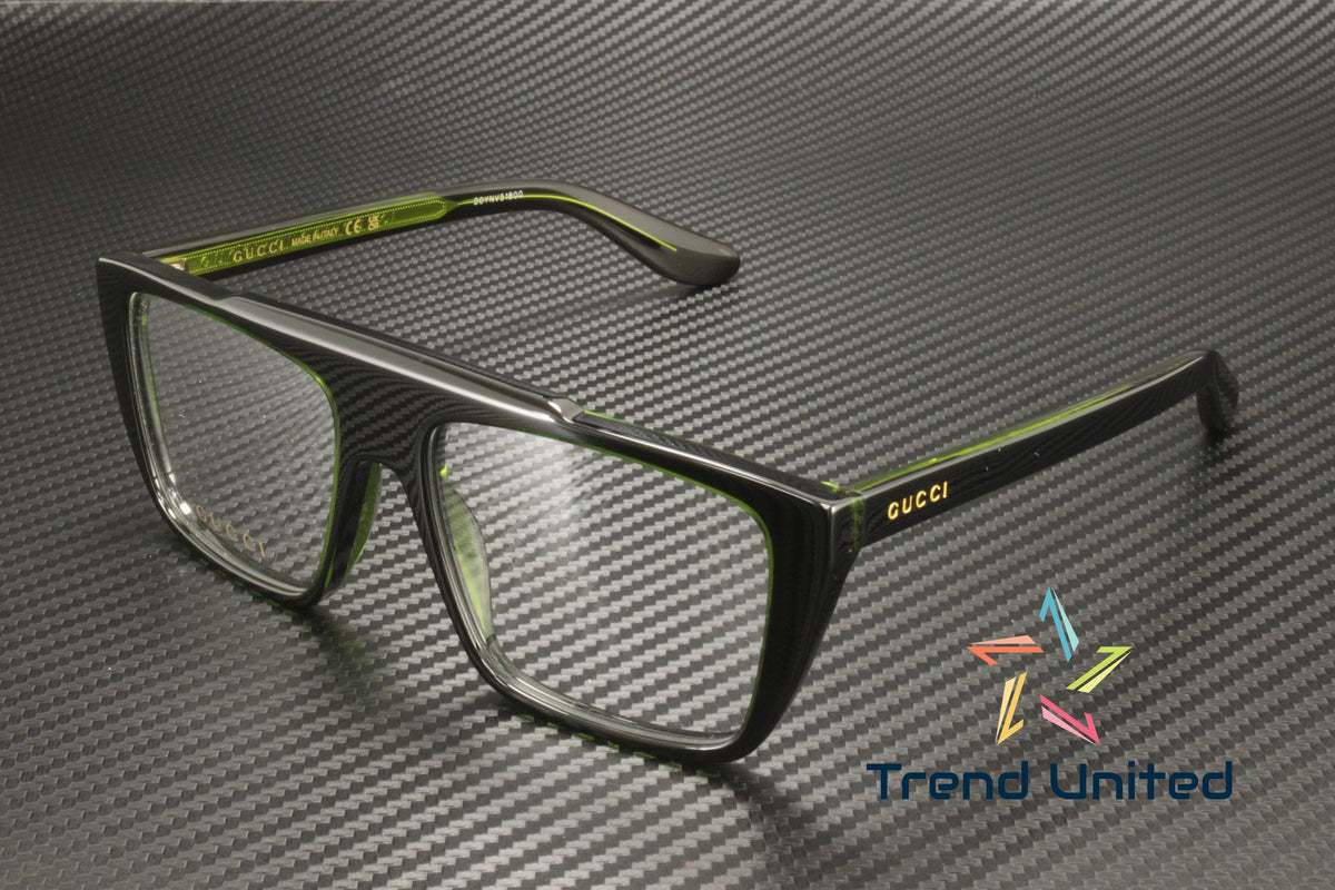 Black Rectangular 56 mm Eyeglasses B498