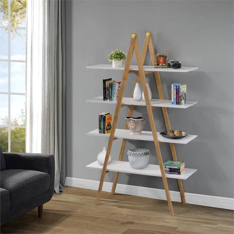 White Multi-Toned Bookcase Y88377