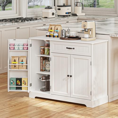 Kitchen Sideboard Buffet Cabinet with Drawer and Shelves R65757