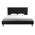 Black Velvet King Upholstered Bed M70868