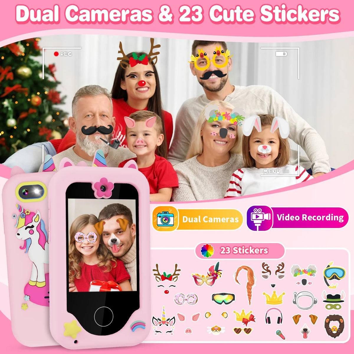 Kids Smart Phone Toy with MP3 Dual Camera 8G SD Card P547026