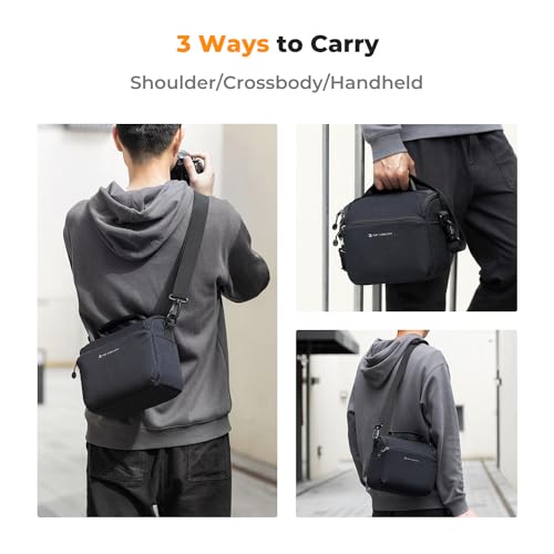 Camera Sling Bag Crossbody Camera Case DSLR SLR Compact Shoulder Photography Bag Beige Y9327