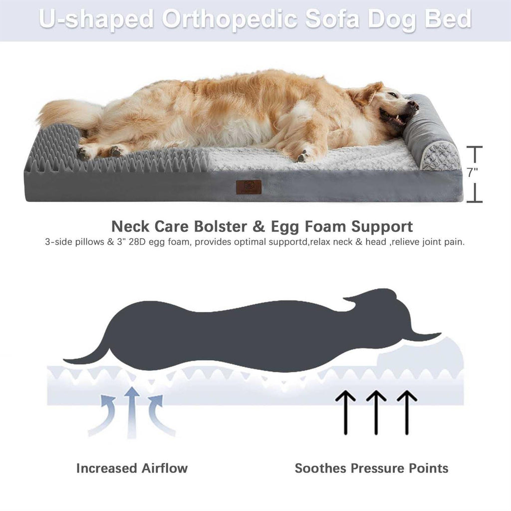 Large Dogs Orthopedic Sofa Dog Bed with Removable Waterproof Cover D47323
