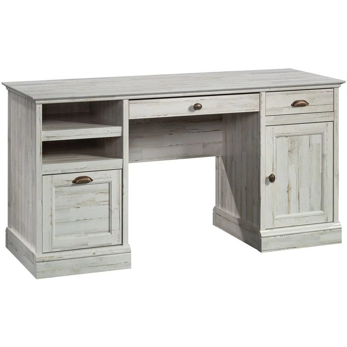 White Plank Finish Executive Desk R811497