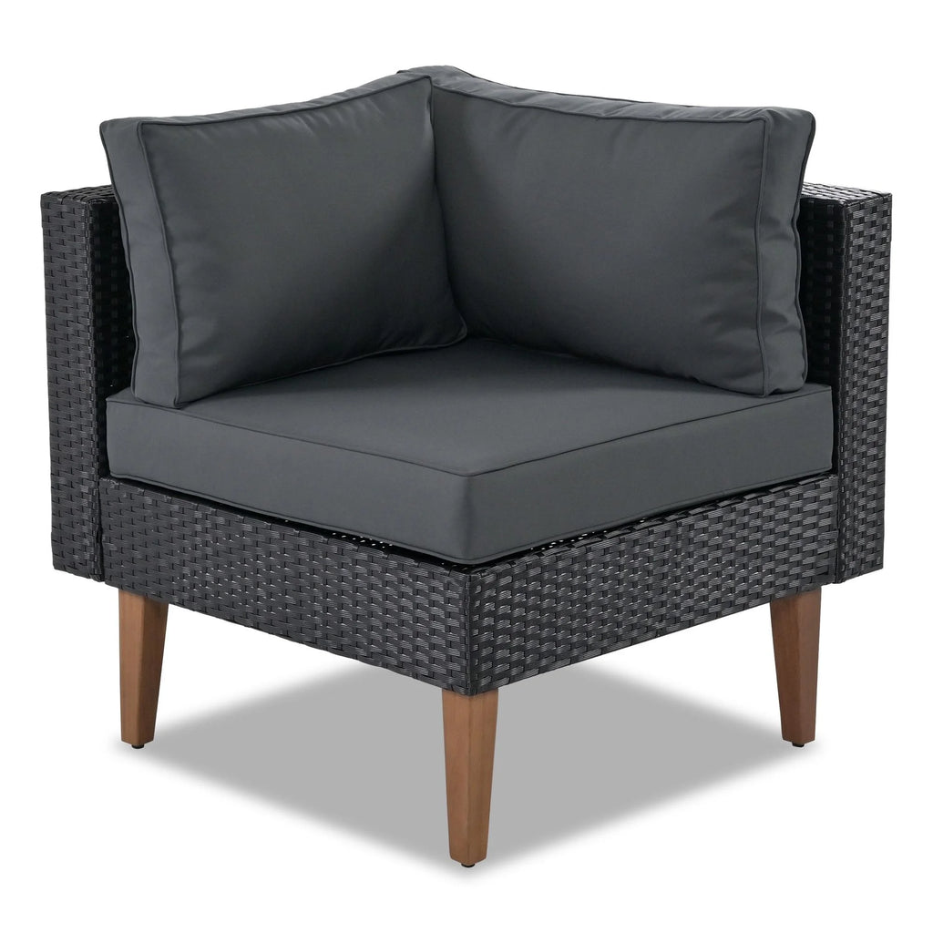 4 Pieces All-Weather Wicker Patio Sofa Set H37046