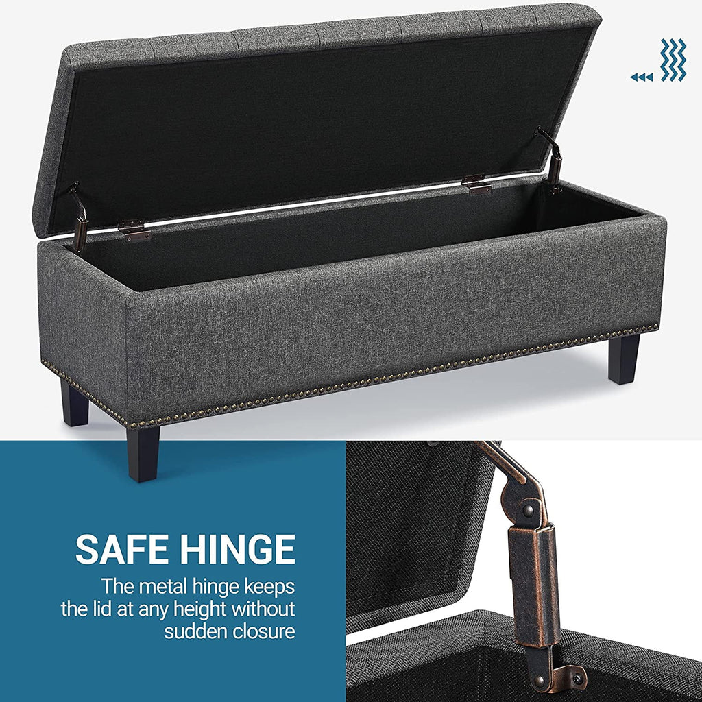 Dark Gray 50-inch Storage Ottoman O395