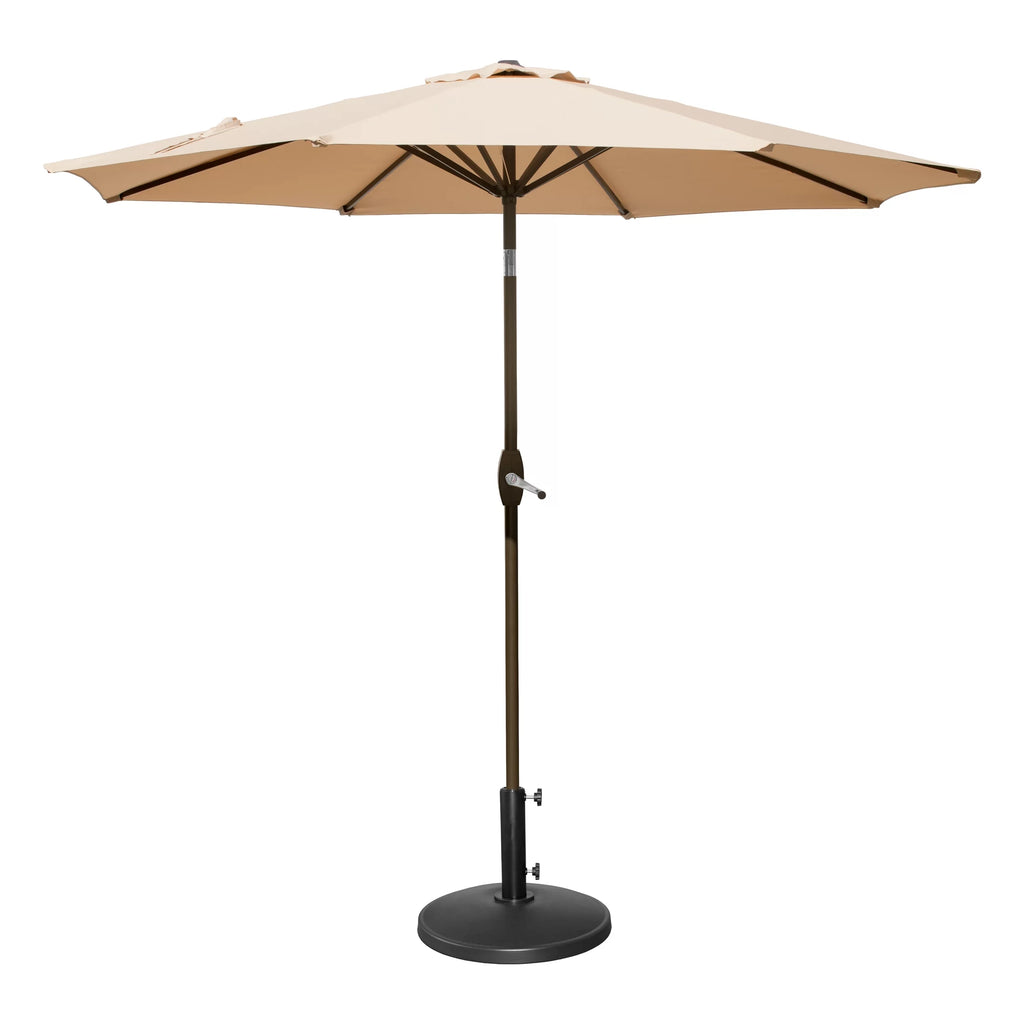9 Ft Patio Umbrella with Round Resin Base I413