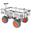 400lbs Load Capacity Aluminum Beach Fishing Cart with 13" Big Wheels and 6 Rod Holders U995612