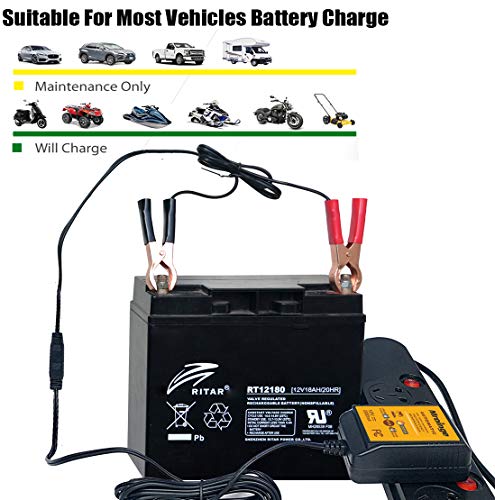 12V 2A Automatic Trickle Battery Charger Smart Battery Maintainer P6460
