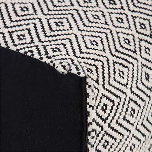 Cotton Woven Square Pouf Ottoman F88756