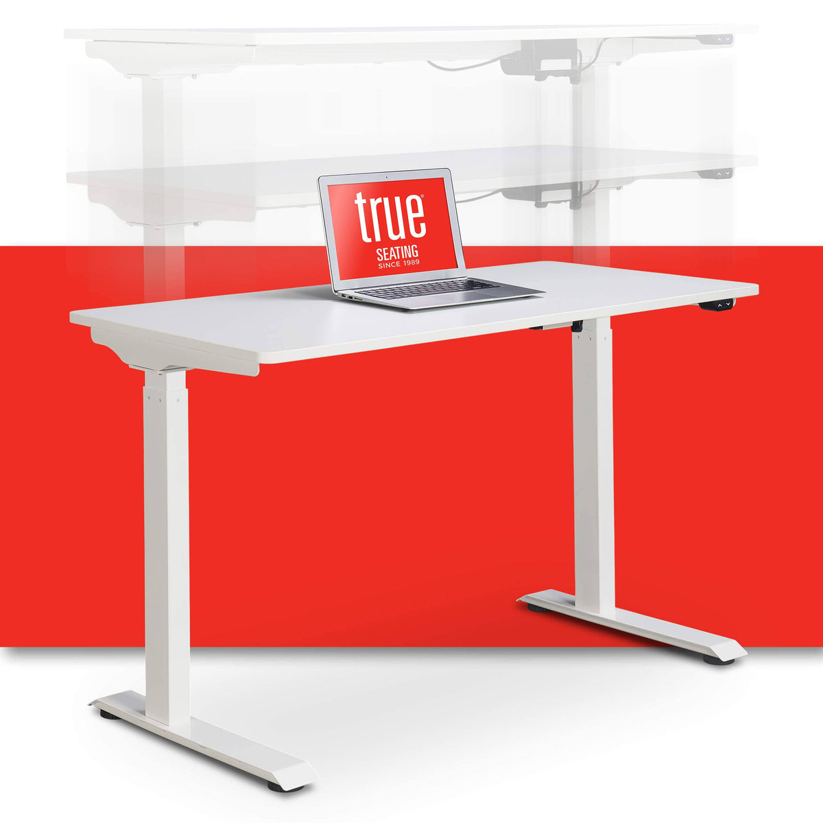 White Electric Height Adjustable Standing Desk Q513