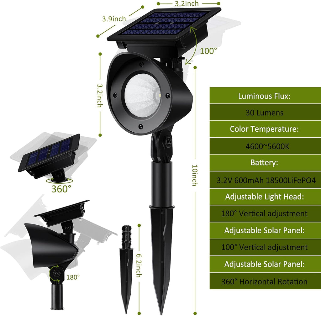 Waterproof 360° Adjustable Solar Spot Lights 4 Pack Warm White A4001