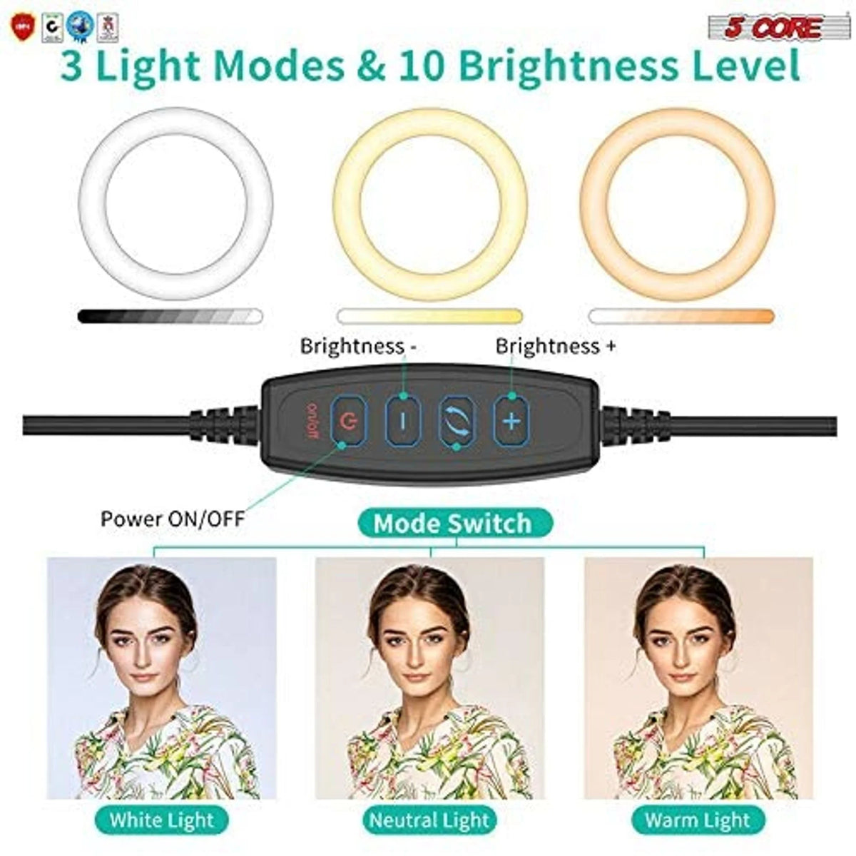 10" LED Ring Light with Tripod Stand Phone Holder I90037
