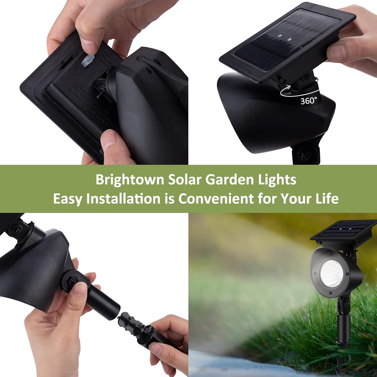 Waterproof 360° Adjustable Solar Spot Lights 4 Pack Warm White A4001