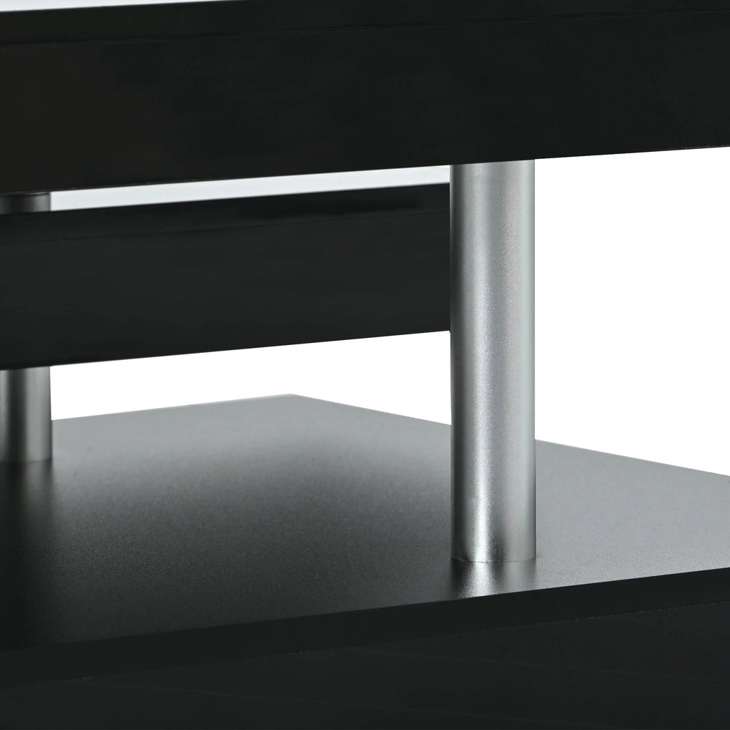 2-Tier Coffee Table with Silver Legs O406