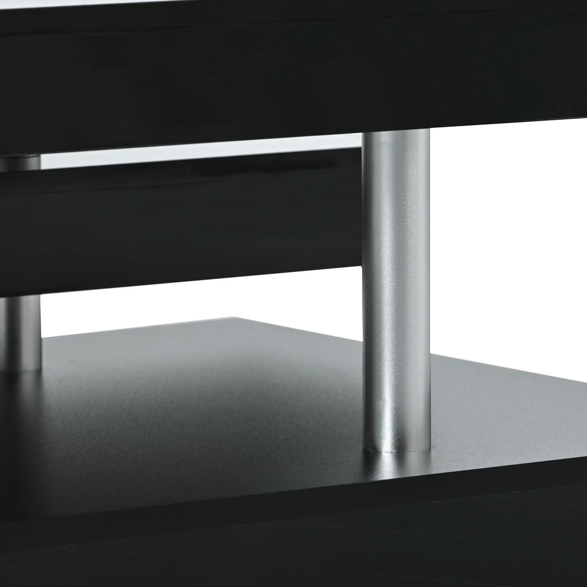 2-Tier Coffee Table with Silver Legs O406