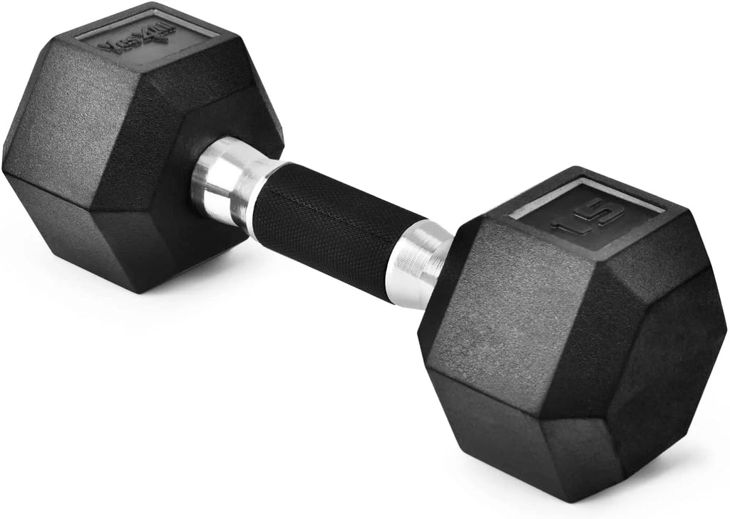 50 lbs Hex Rubber Grip Dumbbell J681