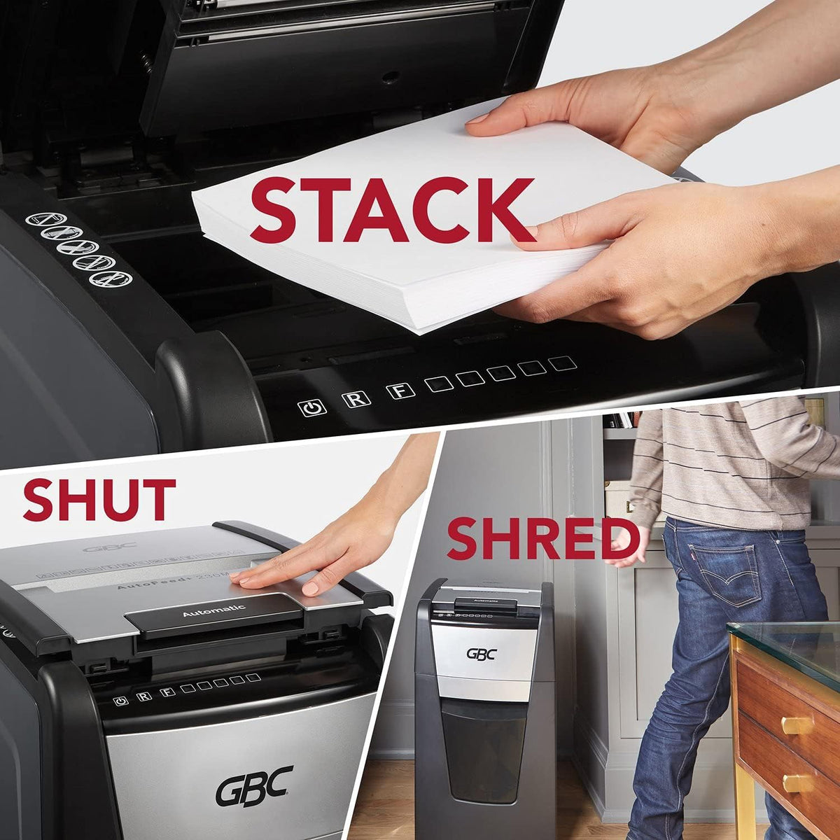 Auto Feed+ 230 Sheet Capacity Micro-Cut Paper Shredder J55118