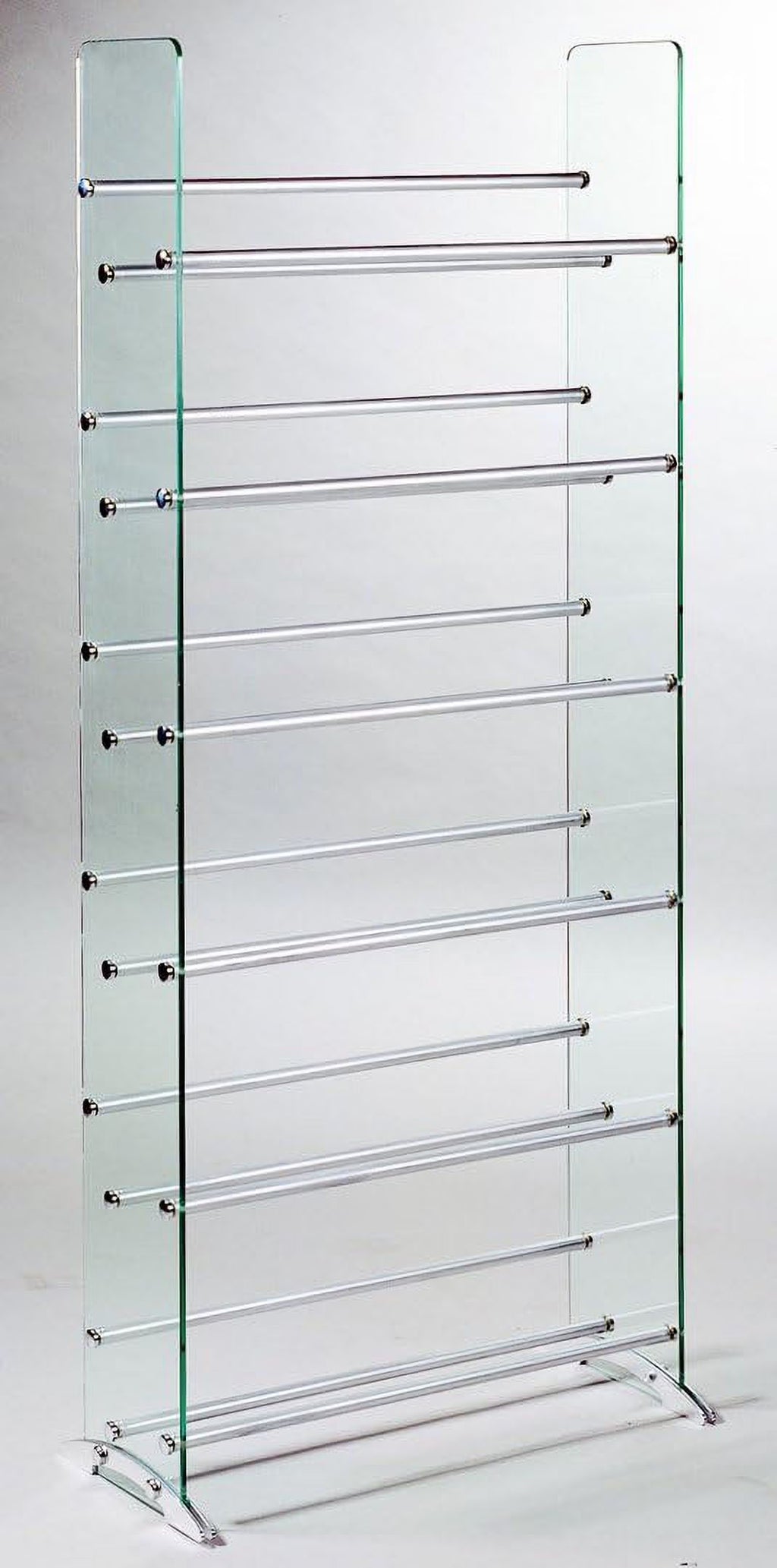 Clear/Silver Glass CD/DVD Rack W31856