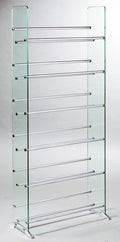 Clear/Silver Glass CD/DVD Rack W31856