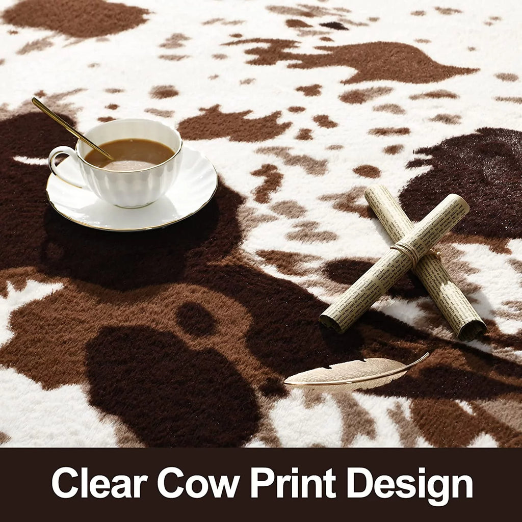 Faux Leather Animal Print Rug 5.2ft × 6.2ft H81863