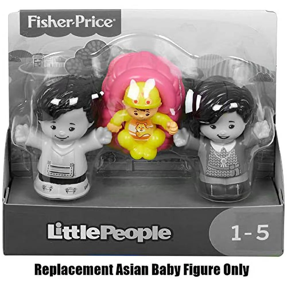 Replacement Asian Baby Figure with Pink Basket and Yellow Outfit Q441058