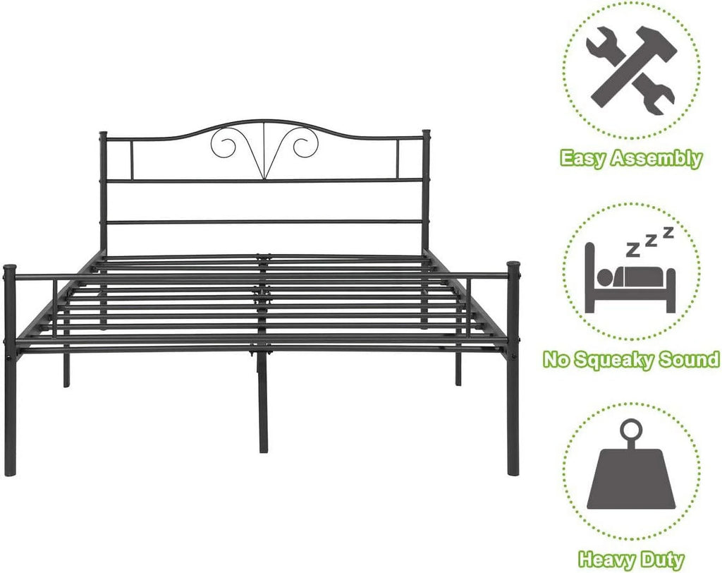 Heavy Duty Metal Queen Size Bed Frame W2742