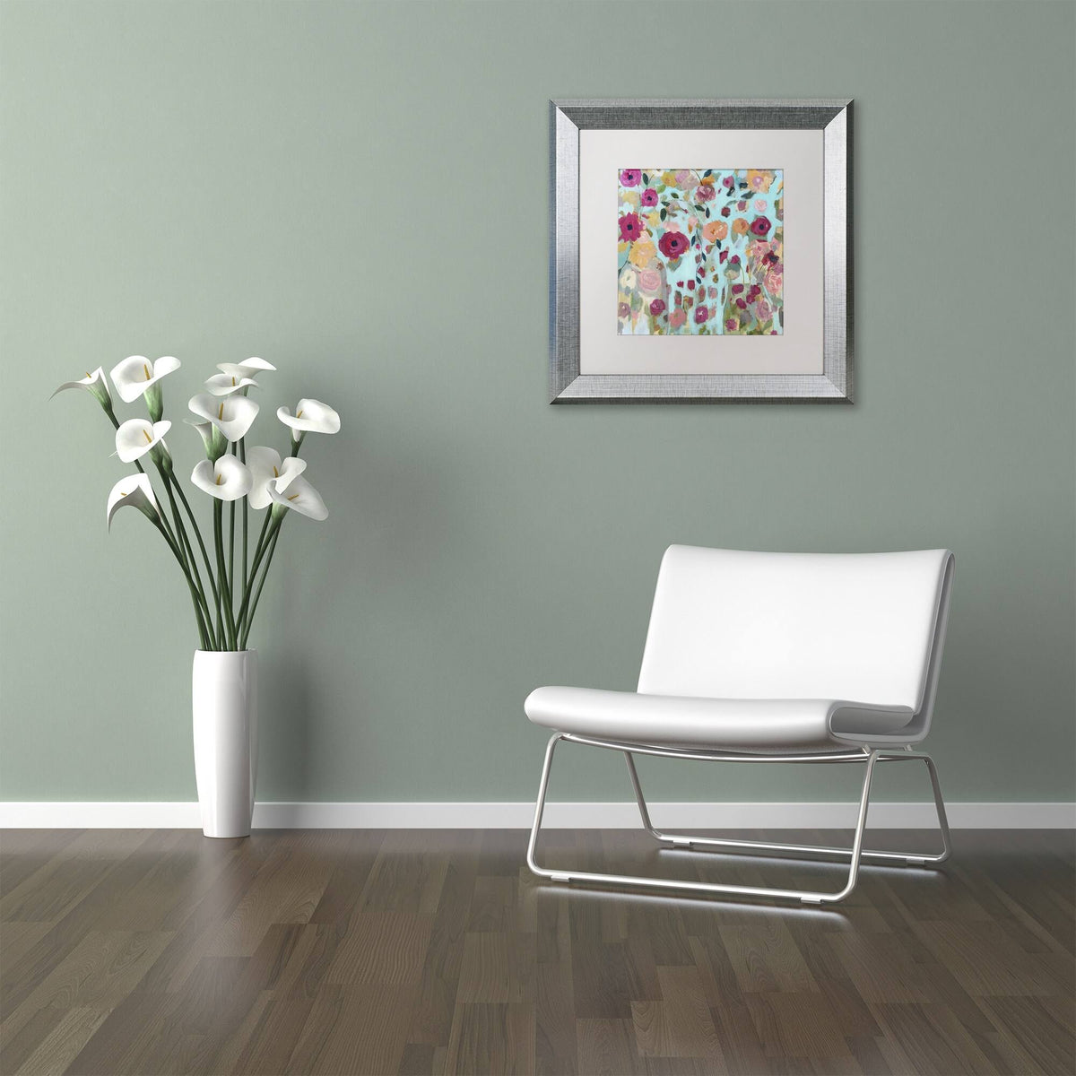 Silver Matted Framed Art P7578