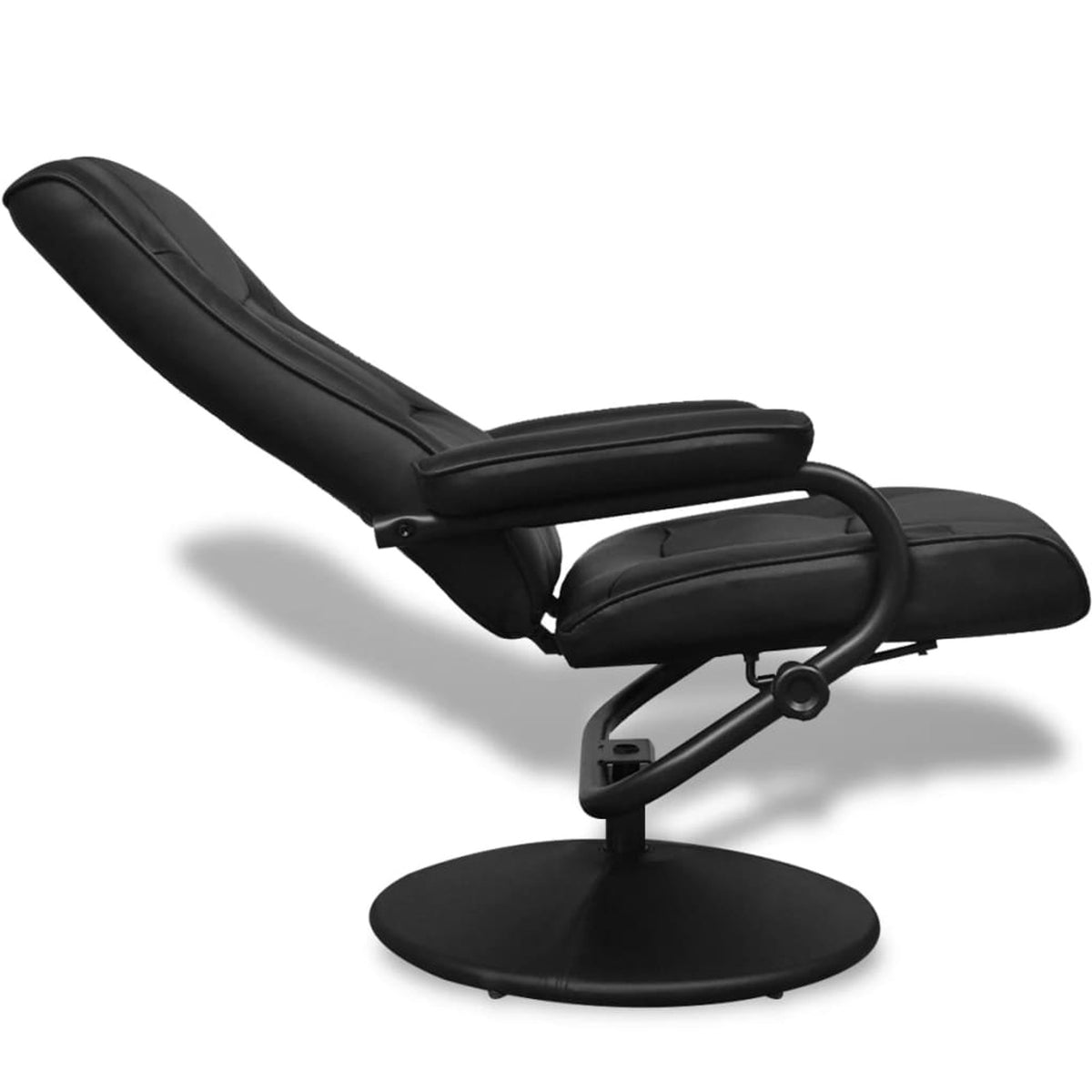 Black Faux Leather Swivel Recliner with Ottoman R973900