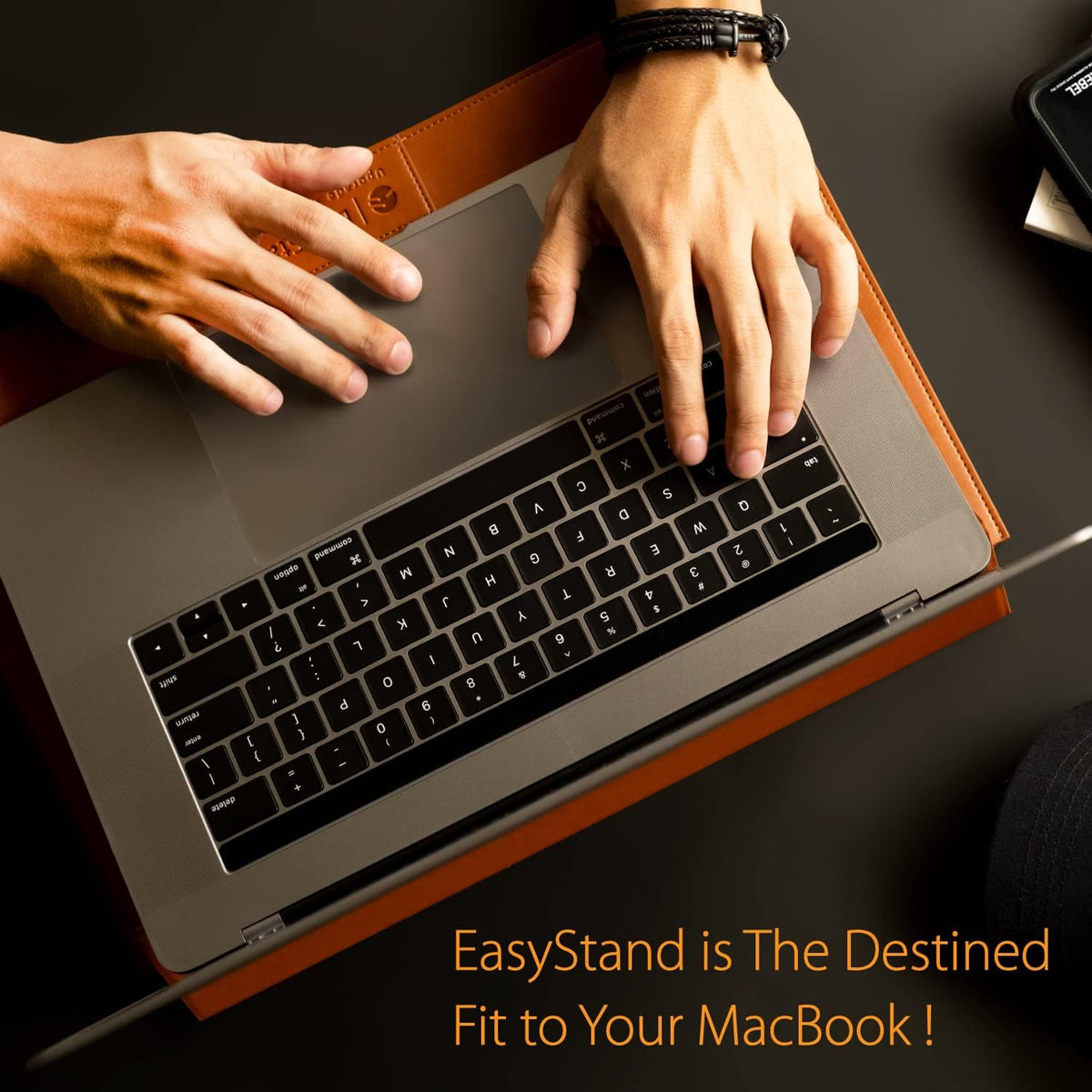 13 Inch Leather MacBook Sleeve Case with Raised Stand C411852