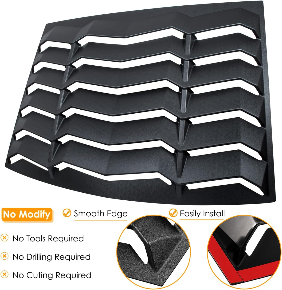 Matte Black ABS Rear Window Louver for Ford Mustang 2005-2014 H860808