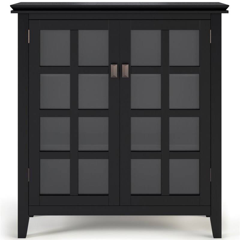 Solid Wood Storage Cabinet in Black H67655