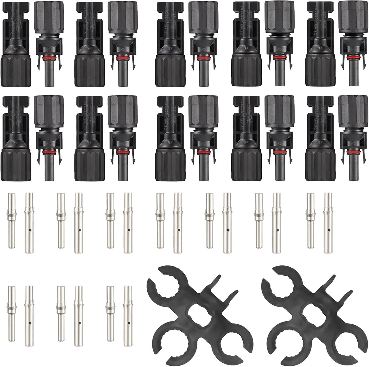 20 Pairs Male Female Solar Panel Connectors Kit with Tools, IP67 Waterproof, 30A 1000V DC L23906