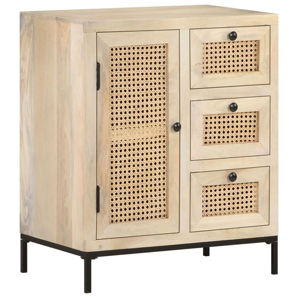 Solid Mango Wood and Natural Cane Sideboard L97305