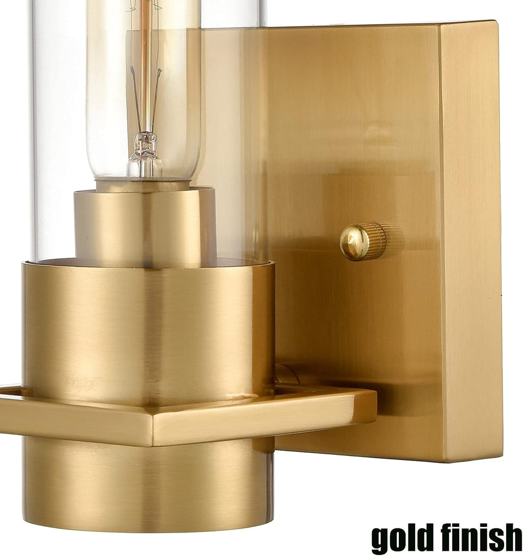 Brass Gold Frosted Glass Wall Sconce 2 Pack V9196