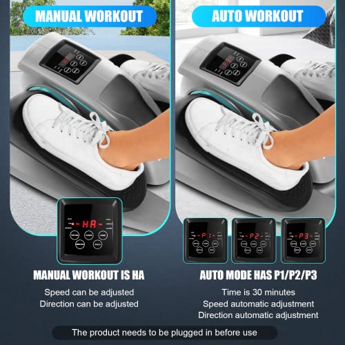 Under Desk Elliptical Machine, Quiet Pedal Exerciser, Smart LCD Display, Remote Control L352