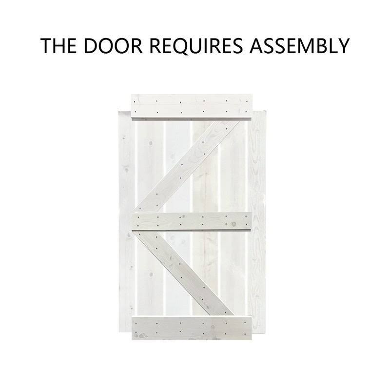 Stained K Double Barn Door with Hardware Kit M964