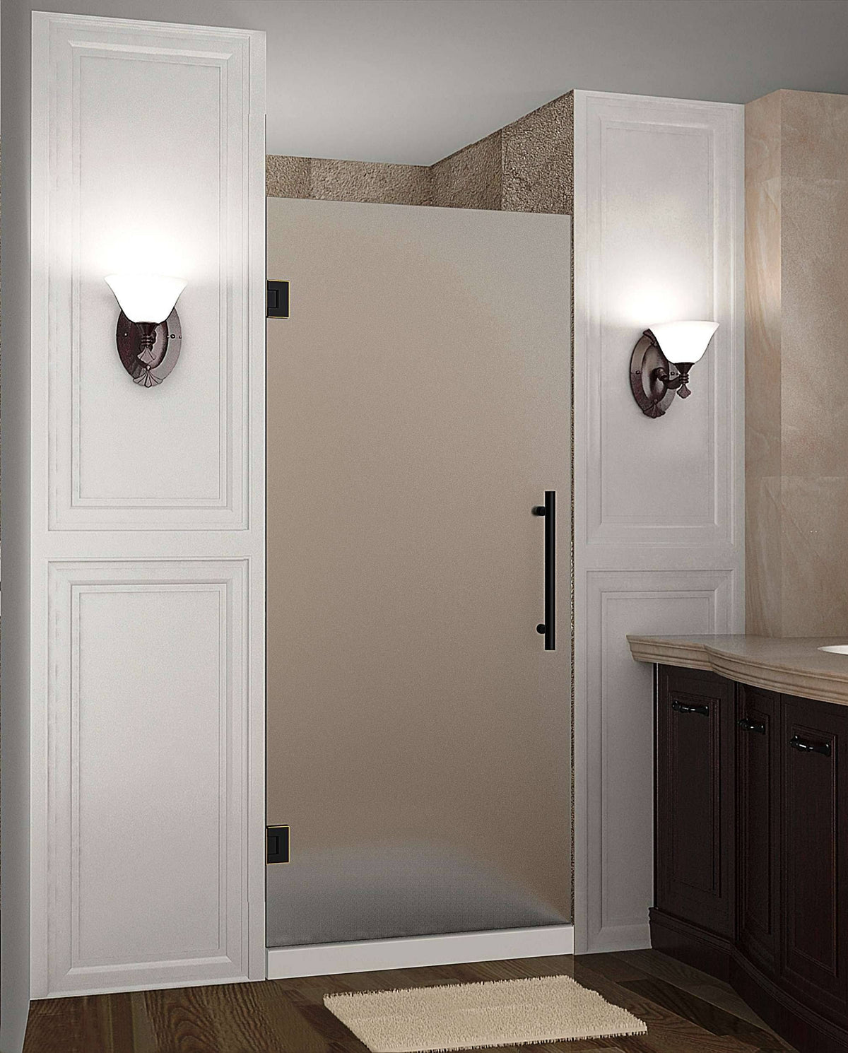 Frameless Hinged Shower Door Oil Rubbed Bronze Y38701