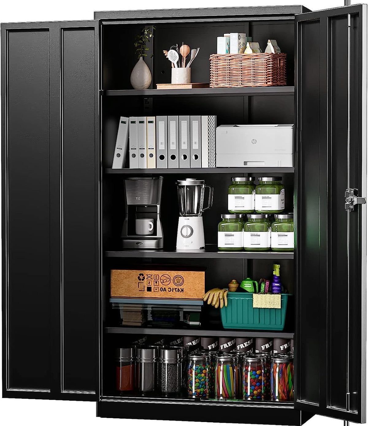 72'' Metal Storage Cabinet with 4 Adjustable Shelves D947112