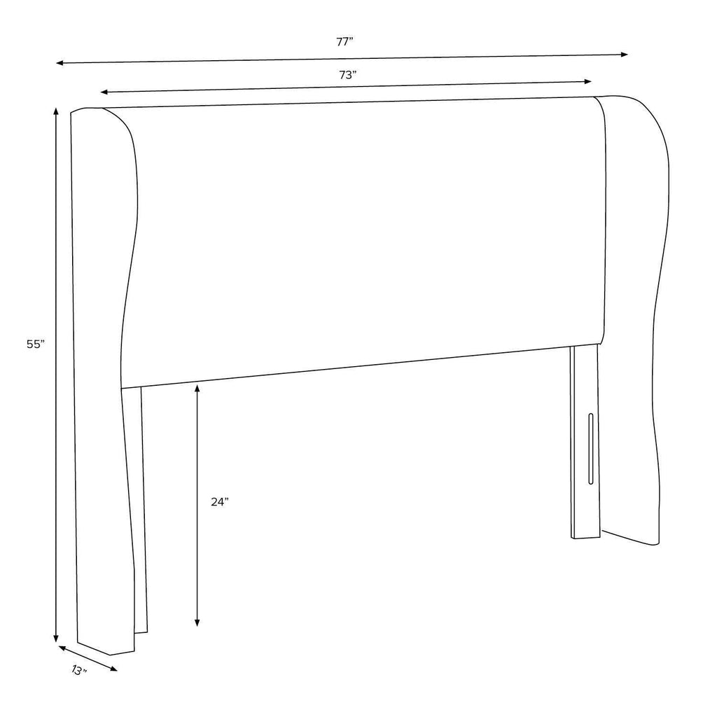 California King Medium Gray Linen Headboard Y671