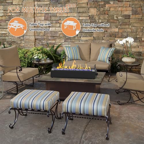 Black 28-inch Table Top Propane Fire Pit with Wind Glass Shield U933131
